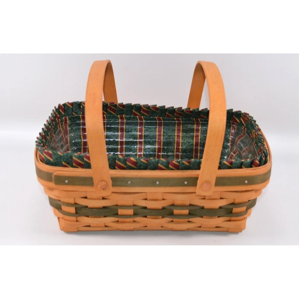 1996 Longaberger Holiday Cheer Basket Clot. Liner‎ & Protector 12L x 8W x 4.25H